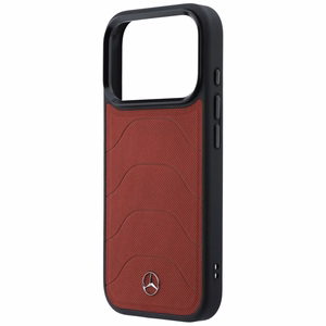 Mercedes Leather Mesh with Bow Line MagSafe ümbris iPhone 17 Pro Max jaoks, punane