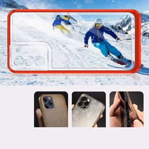 Чехол Clear 3in1 для Samsung Galaxy S23+ силиконовый с рамкой красный