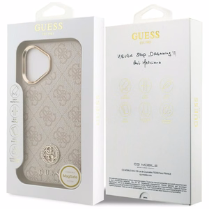GUESS ümbris jaoks IPHONE 17 compatible with MagSafe GUHMP17SP4GRMDEP (PU W/ 4G Strass Logo) roosa
