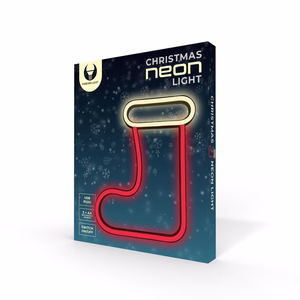 Neon LED CHRISTMAS SOCK valge punane FLNE23 Forever Light