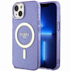 Guess GUHMP14MHCMCGU iPhone 14 Plus 6.7" lilla/lilla hardcase Glitter kuldne MagSafe