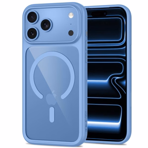 Tech-Protect MagOne CC MagSafe ümbris 2 karastatud klaasiga mudelitele iPhone 18 Pro Max / 17 Pro Max, läbipaistev sinine