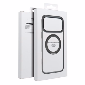 Case for iPhone 15 Frame Circle Stand compatible with MagSafe black