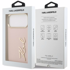 Karl Lagerfeld Karl Script Logo Ümbris jaoks iPhone 17 Pro Max - Roosa