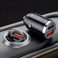 Blavec Car charger BS-02B-C Aero - USB + Type C - QC 3.0 18W PD 30W with Type C to Type C cable (CCBS02BCA-UCB) black