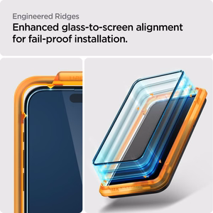 Spigen ALM Glass FC Karastatud klaas jaoks iPhone 15 Pro - must 2 pcs.