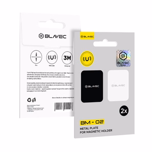 Blavec Metal plate jaoks magnetic hoidja BM-02 set of 2 pieces rectangle (40x58mm) must and hõbedane