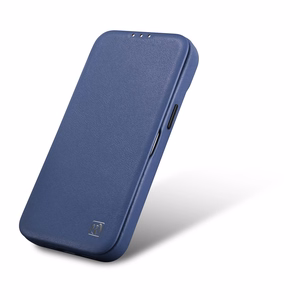Чехол iCarer CE Premium Leather Folio для iPhone 14 Plus магнитный с откидной крышкой MagSafe синий