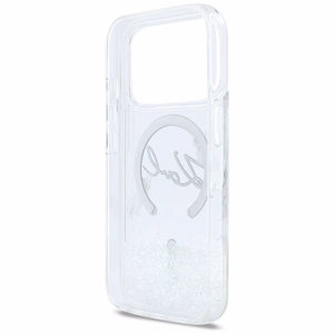 Karl Lagerfeld Liquid Glitter Karl Script Logo MagSafe Ümbris for iPhone 17 Pro - Clear