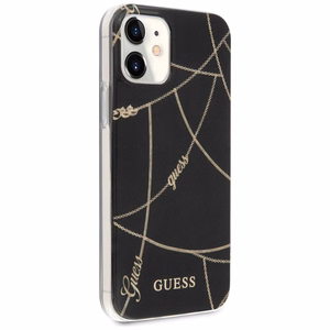 Guess GUHCP12SPCUCHBK iPhone 12 mini 5.4" чёрный/чёрный жёсткий чехол Gold Chain Collection
