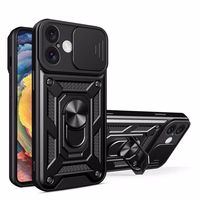 Hybrid Armor Camshield iPhone 16 Plus Armored Ümbris with Camera Cover and Stand - Must