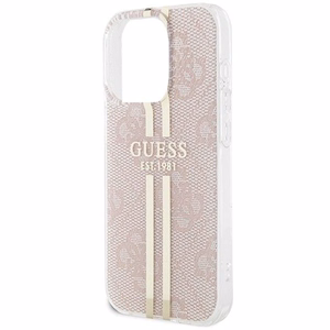GUESS ümbris jaoks IPHONE 14 Pro Max GUHCP14XH4PSEGP (4G kuldne Stripe) roosa