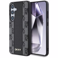 DKNY Leather Checkered Pattern MagSafe Ümbris jaoks Samsung Galaxy S25 Must