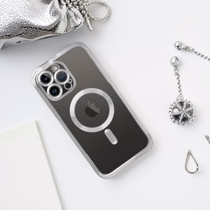 ELECTRO MAG COVER case compatible with MagSafe jaoks IPHONE 16 hõbedane