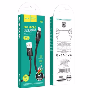 Kaabel USB A to Micro USB Hoco 2,4A 1 m X89 must
