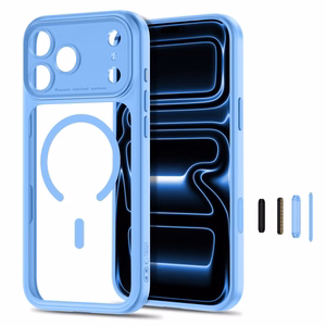 Tech-Protect MagPeak MagSafe CC ümbris mudelile iPhone 18 Pro / 17 Pro – läbipaistev sinine