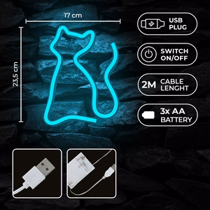 Neon LED Light CAT türkīis NNE24 Neolia