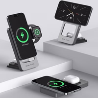 Blavec induktsioonlaadija BQI-05 Qi 15W magnetiline Magsafe 3 in 1 UniCharge (BQI05-QIMS) hõbedane