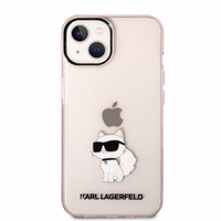 Karl Lagerfeld Ikonik Choupette ümbris jaoks iPhone 14 - roosa