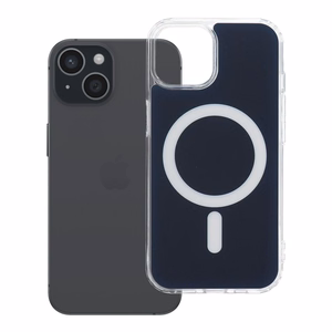 Clear Fusion Mag Cover ümbris mudelile iPhone 15, MagSafe'iga ühilduv – tumesinine