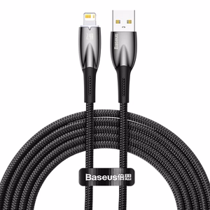 USB kaabel jaoks Lightning Baseus Glimmer Series, 2.4A, 2m (must)