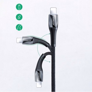USB kaabel Joryoom S-1224K2 must Type-C / Lightning 120cm (kuni 20W)