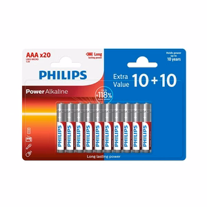 Patarei PHILIPS AAA LR03 blisterpakend 10+10 tk.