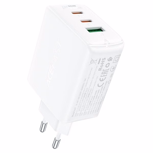 Acefast fast Laadija GaN (2x USB-C / USB-A) PPS / PD / QC4+ 65W valge (A41)