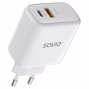 Savio LA-12 mobiilseadme laadija universaalne valge AC kiire laadimine