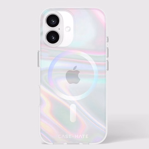 Case-Mate Soap Bubble MagSafe ümbris seadmele iPhone 16, sillerdav