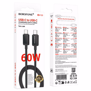 Borofone Kaabel BX120 Placer - Type C to Type C - PD 60W 1 metre must