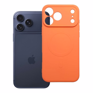 Silikoonist Mag Cover ümbris mudelile iPhone 17 Pro Max / 18 Pro Max, MagSafe'iga ühilduv kaamerakaitsega – oranž
