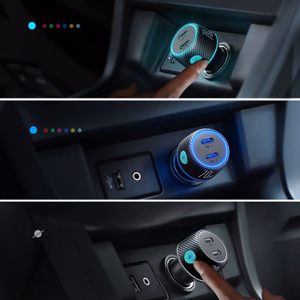 Autolaadija Joyroom „JR-CCN02" must 70W (2xUSB-C) LED-valgusega