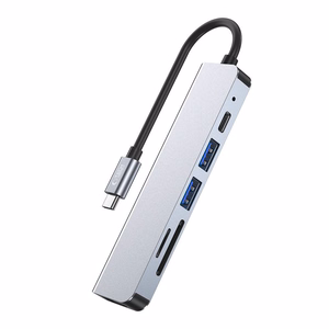 HUB Tech-Protect V4 6in1 USB-C - USB-A 3.0 / USB-A 2.0 / USB-C / HDMI / micro SD / TF / SD card reader - hall