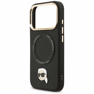 Karl Lagerfeld Big Strap Karl Metal Logo MagSafe Ümbris jaoks iPhone 17 Pro - must