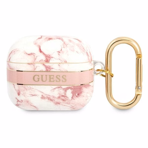 Guess GUA3HCHMAP чехол для AirPods 3 розовый/розовый Marble Strap Collection