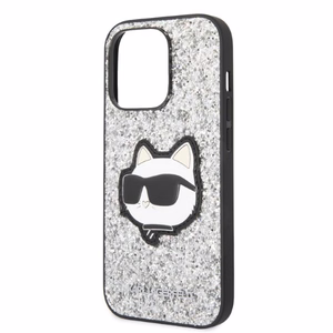 Karl Lagerfeld KLHCP14XG2CPS iPhone 14 Pro Max 6.7" hõbedane/hõbedane hardcase Glitter Choupette Patch