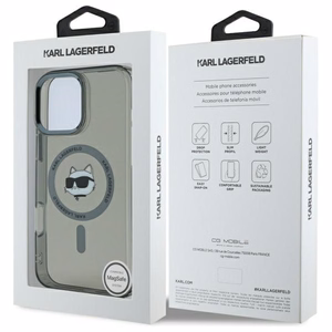Karl Lagerfeld IML Metal Choupette Head MagSafe iPhone 16 Pro Ümbris - must