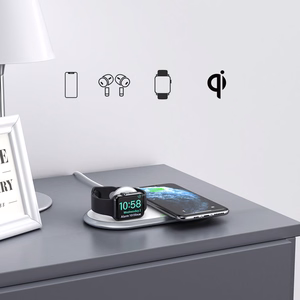 Choetech Qi 2in1 wireless Laadija jaoks smartphones / Apple Watch with alus (MFI) USB Type C valge (T317)