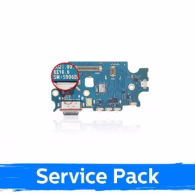 Charging Port Ühildub Samsung S906 S22 Plus Koos Flex / Plata (Service Pack)