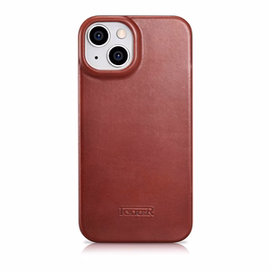 Чехол iCarer CE Oil Wax Premium Leather Folio для iPhone 14 Plus магнитный с откидной крышкой MagSafe красный