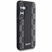 DKNY Leather Checkered Pattern MagSafe Ümbris jaoks Samsung Galaxy S25 Must
