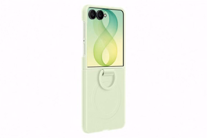 Samsung Galaxy Z Flip8 silikoonist magnetümbris rõngaga, mündiroheline