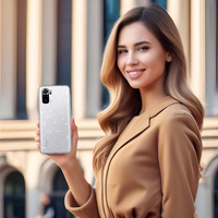 Crystal Glitter Ümbris jaoks Xiaomi Redmi Note 10/Note 10S/Poco M5S Hõbedane