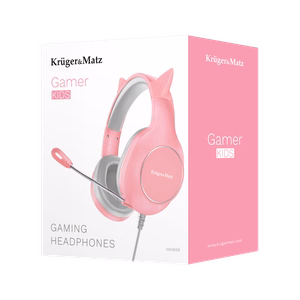 Kruger&Matz Gamer Kids mänguri peakomplekt lastele, roosa