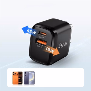 Tech-Protect NCA45W-GAN 2-portiline USB-C / USB-A 45W seinalaadija - must