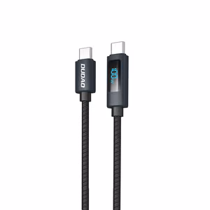 Dudao L7C USB-C - USB-C 100W Kaabel koos LED Display 1m - must