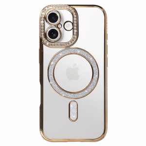 Bling Magsafe Ümbris jaoks Iphone 17 kuldne