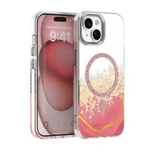 Чехол Epoxy Mag для iPhone 13 / 14 6,1" розовый