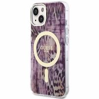 Guess Leopard MagSafe ümbris jaoks iPhone 14 - roosa